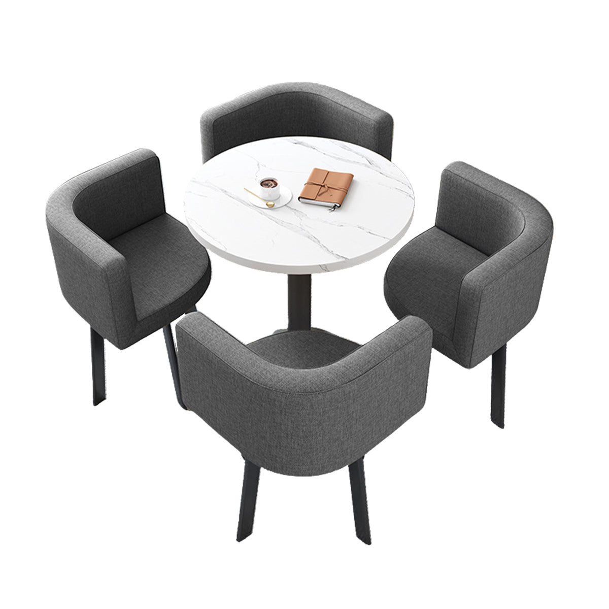 Modern Round Nesting Table and 4 Chairs Set for Office Cafes - ANZHAP JDZH-2022 Main picture 47