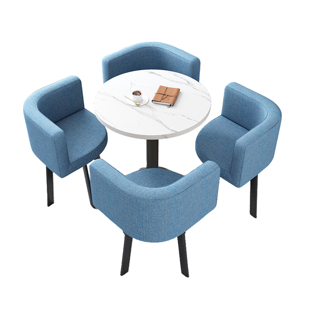 Modern Round Nesting Table and 4 Chairs Set for Office Cafes - ANZHAP JDZH-2022 Main picture 48