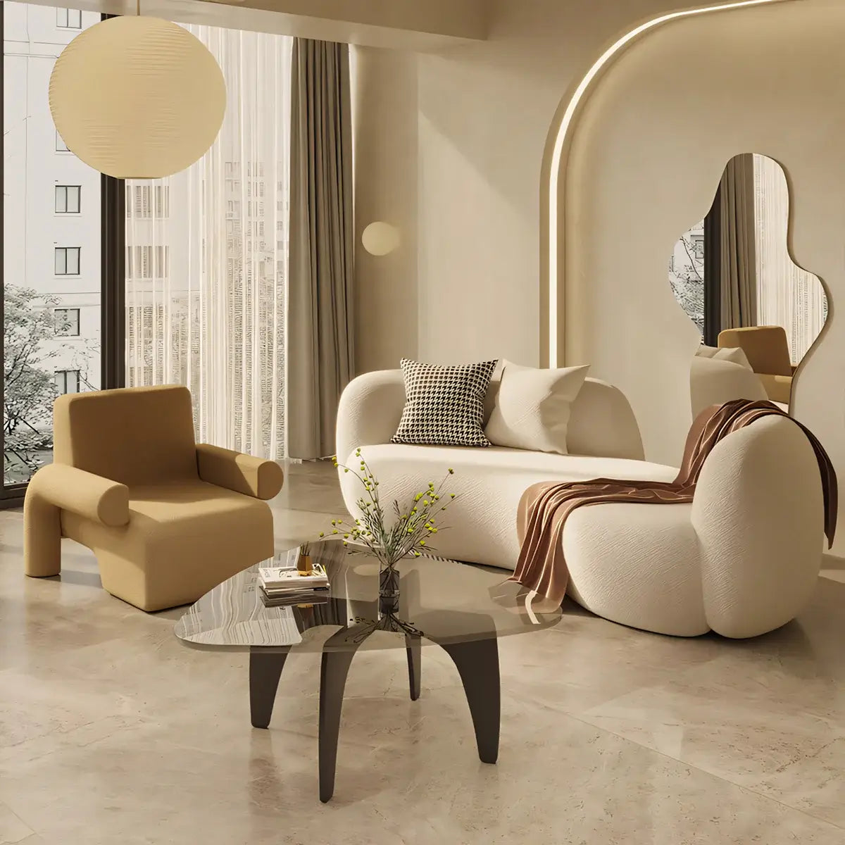 Modern Small Sofa Couch Space Saving Low Profile Settee ANZHAP-BSF-2010-mainpictures 6