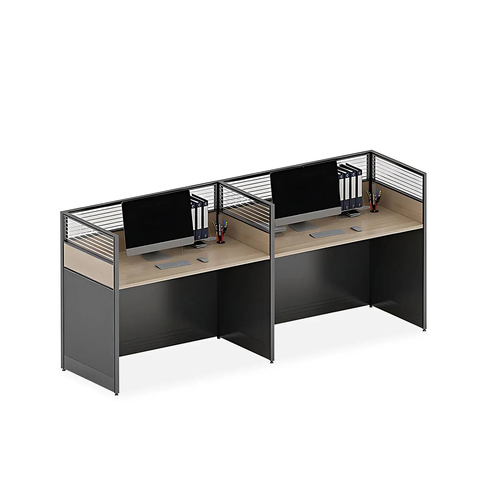 Modern Workstation - Dual Monitor Desk with Privacy Screen ANZHAP- YGZ-745-mainpictures 13