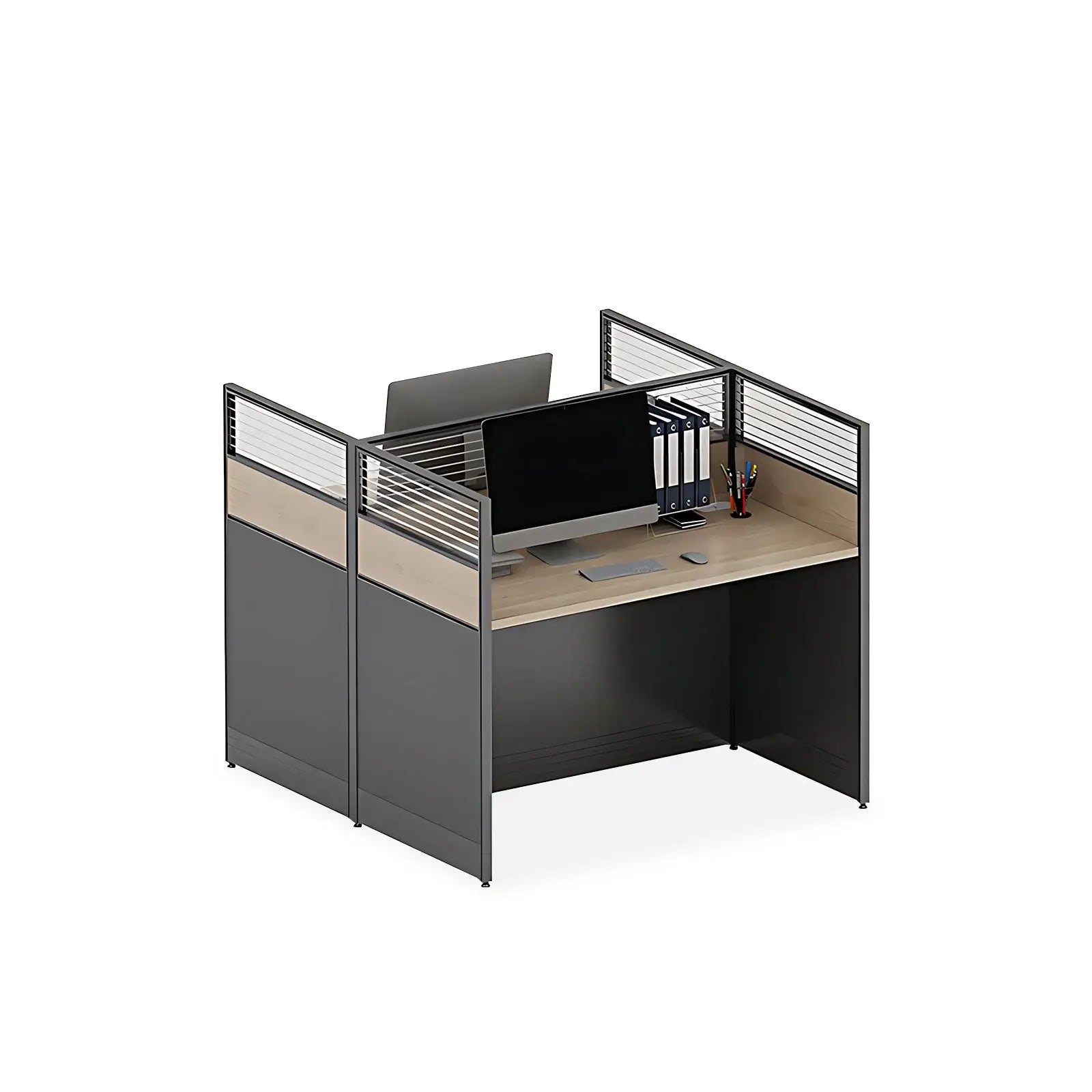Modern Workstation - Dual Monitor Desk with Privacy Screen ANZHAP- YGZ-745-mainpictures 14