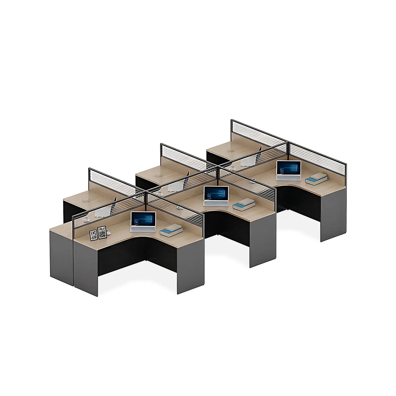 Modern Workstation - Dual Monitor Desk with Privacy Screen ANZHAP- YGZ-745-mainpictures 6