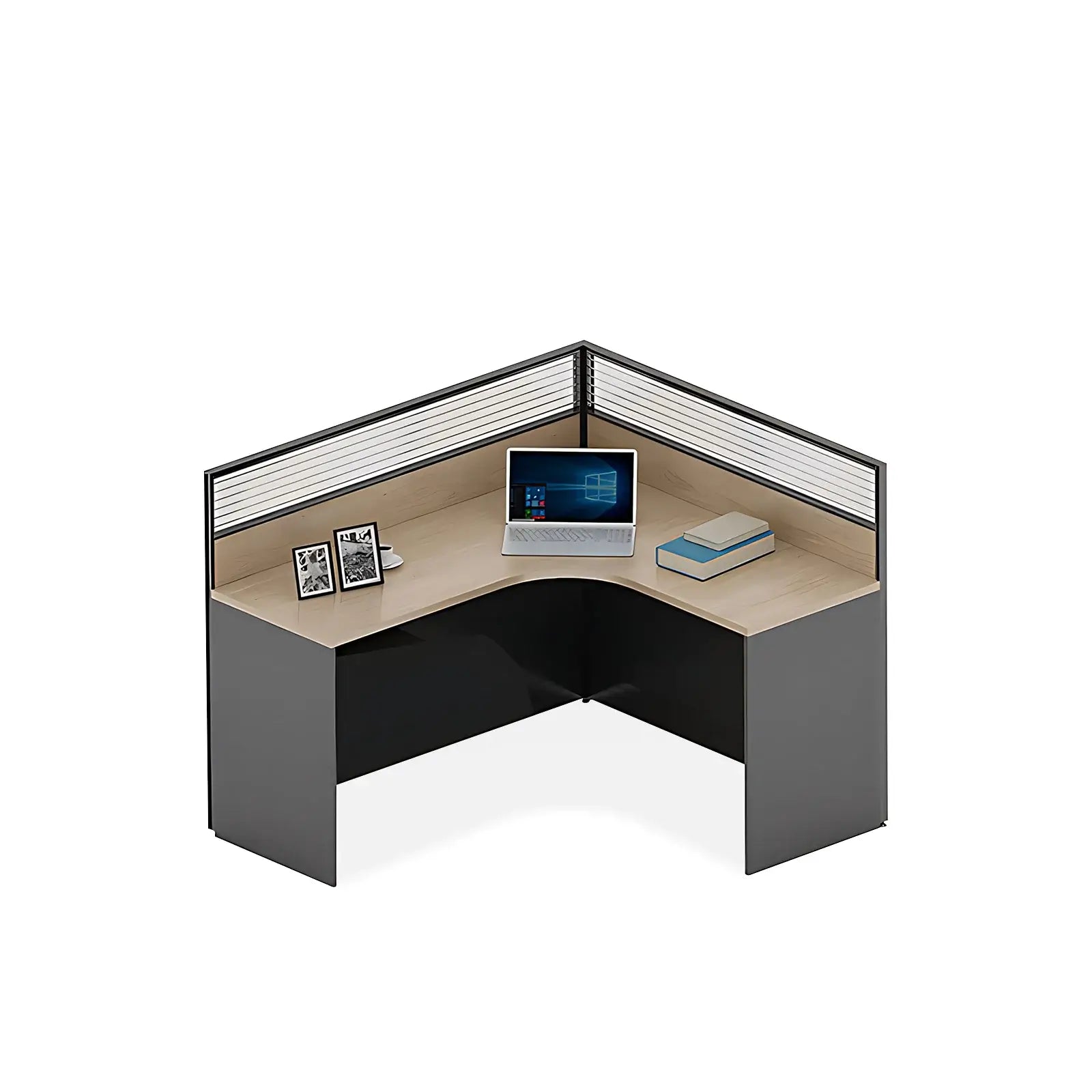 Modern Workstation - Dual Monitor Desk with Privacy Screen ANZHAP- YGZ-745-mainpictures 9