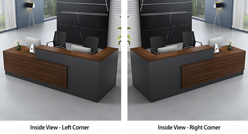 Modern Office Reception Desk with Storage for Offices - Style Options