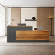Noyer + Gris / L180*P60*H105cm / Vue intérieure gauche supérieure