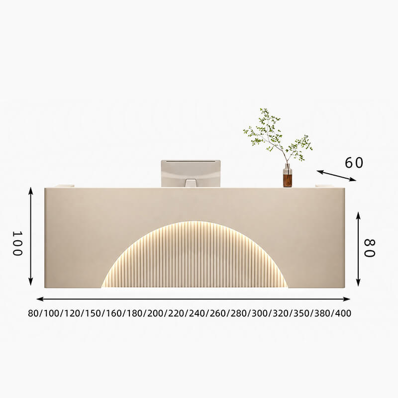 Salon Reception Desk for Modern Beauty and Hair Salons - Dimensions