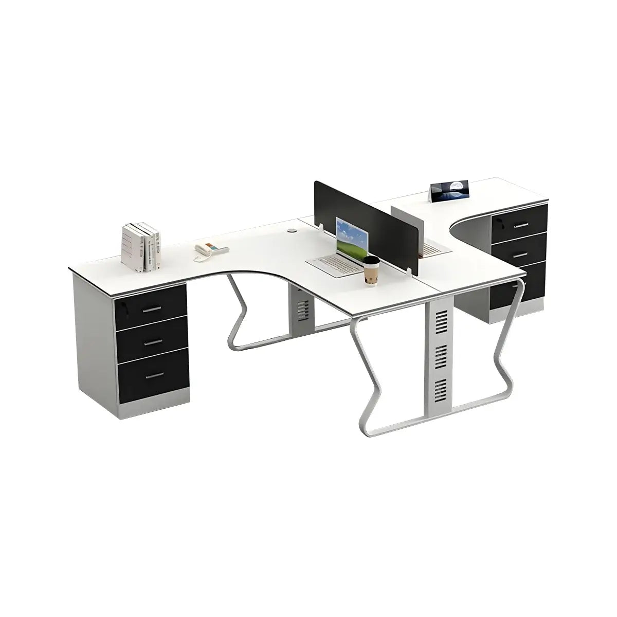 Scandi L-Shaped Desk - White Aesthetic Minimalist PC Desk ANZHAP-BGZ-2064-mainpictures 30