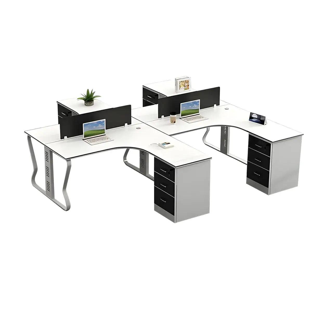 Scandi L-Shaped Desk - White Aesthetic Minimalist PC Desk ANZHAP-BGZ-2064-mainpictures 31