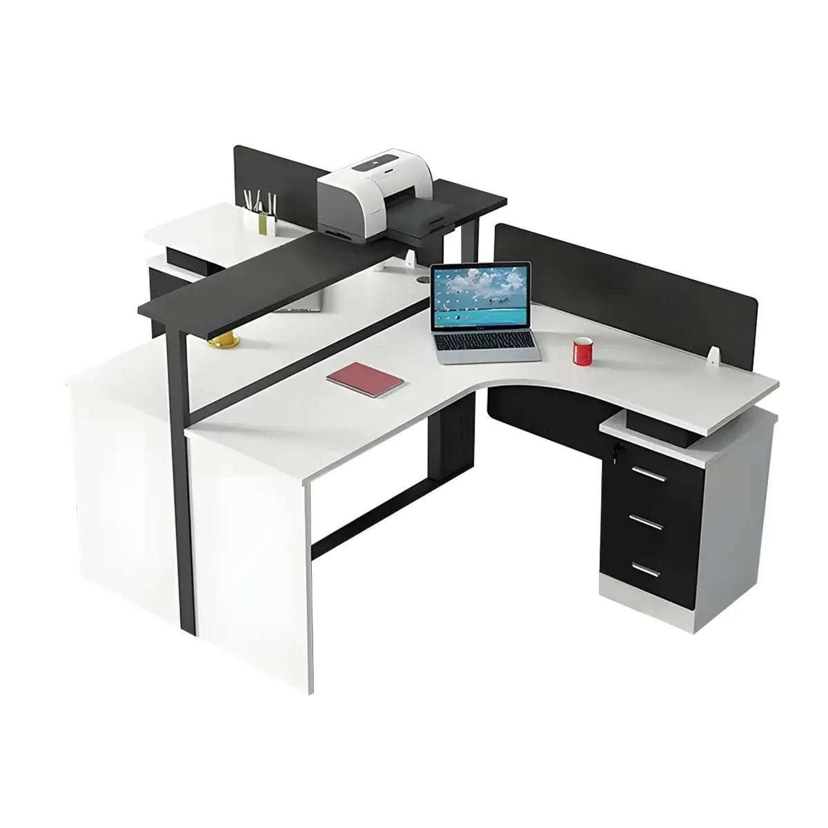 Scandi L-Shaped Desk - White Aesthetic Minimalist PC Desk ANZHAP-BGZ-2064-mainpictures 36