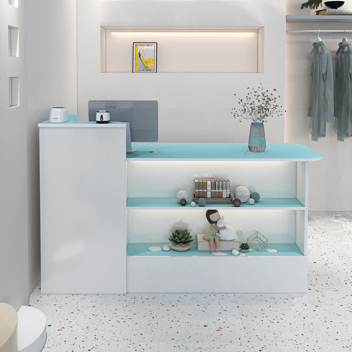 Sleek Straight Reception Desk for Compact Entrance Halls ANZHAP JDT-104 Main picture 17