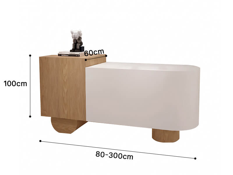 Petit comptoir de réception et de magasin avec rangement pratique - Dimensions
