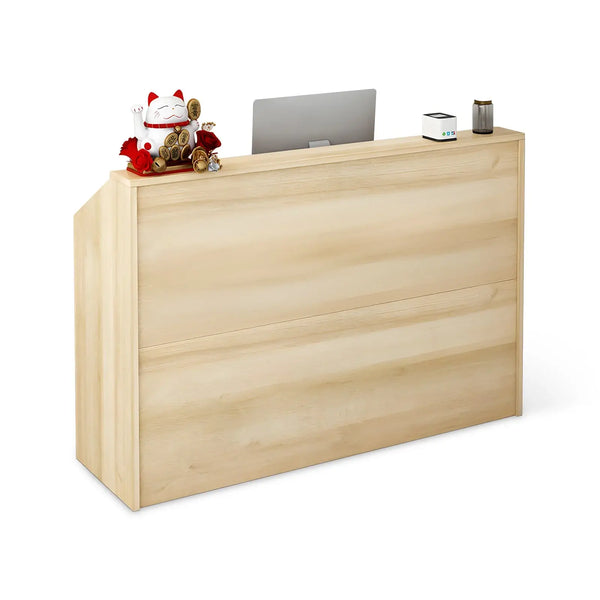 Petit bureau de réception en bois, idéal pour les petits espaces de salon | ANZHAP