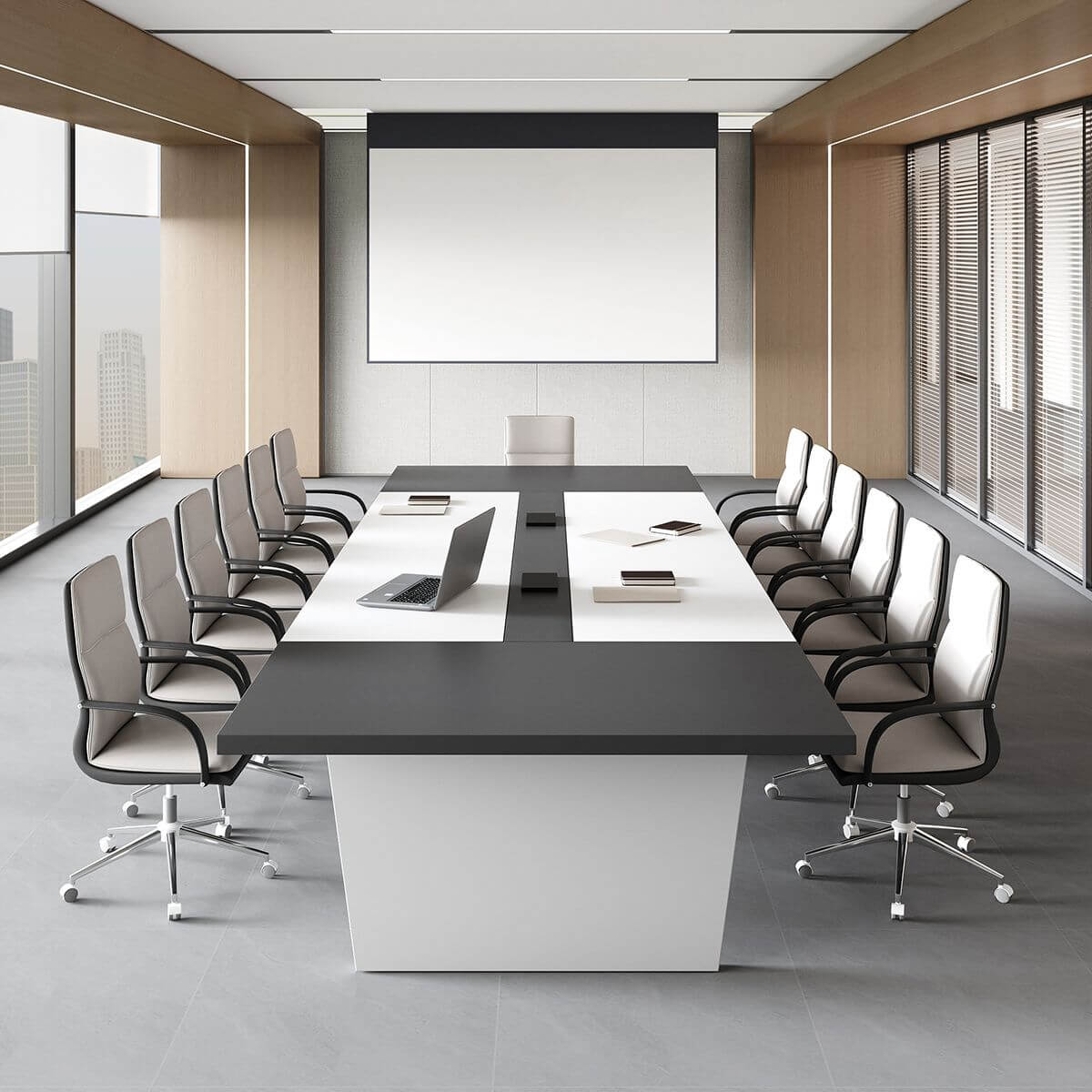 Stylish Two-Tone Meeting Table for Collaborative Workspaces - ANZHAP HYZ-2038 Main picture 2