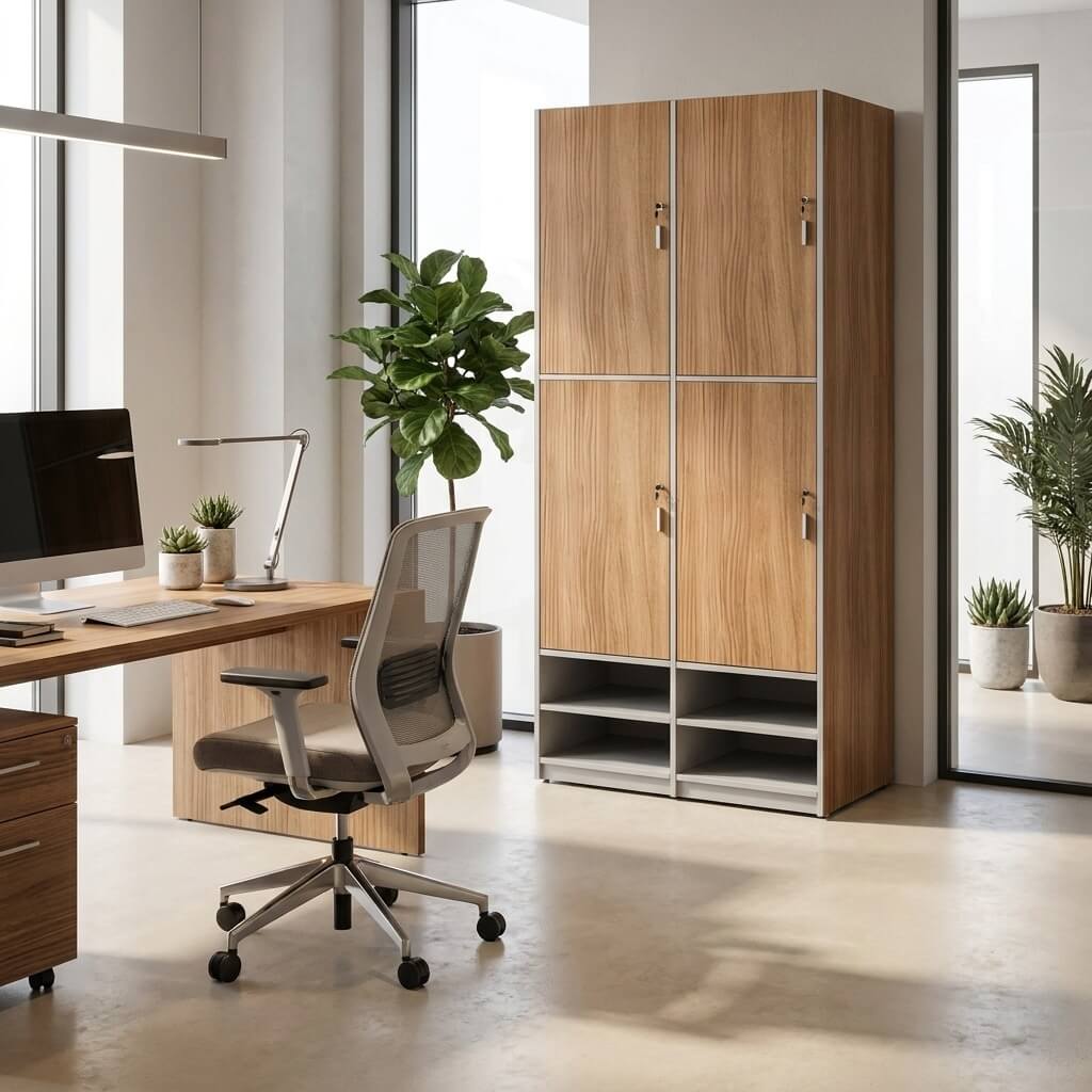 Tall Office Bookcase Storage Cabinet with Cupboard ANZHAP-WJG-701-mainpictures 43