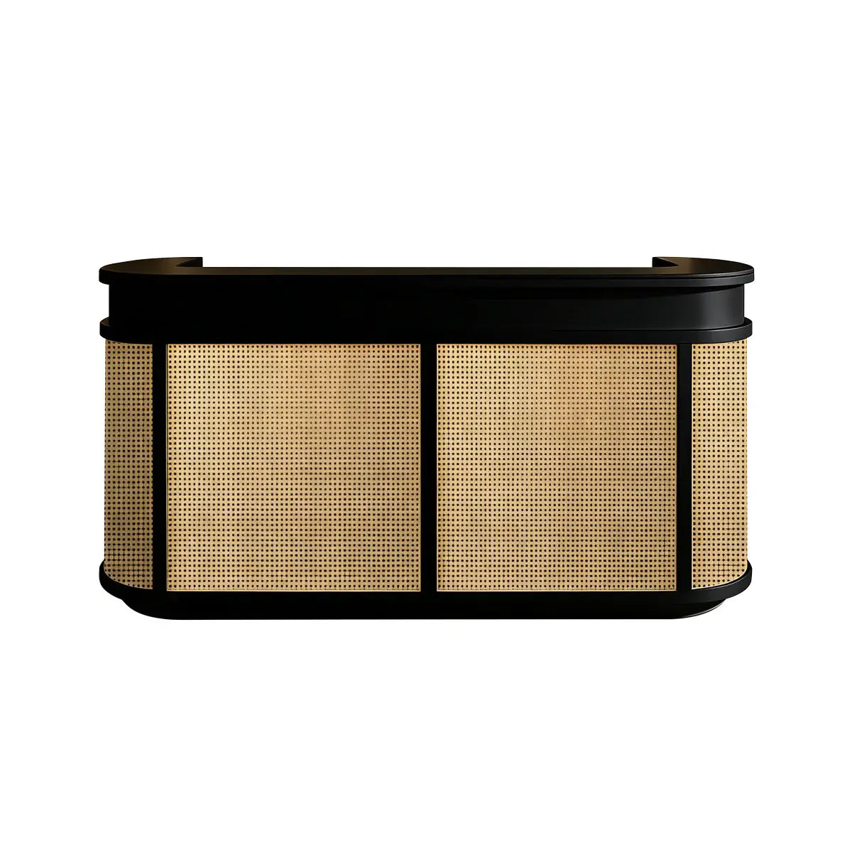 Vintage Curved Wood Reception Desk Round Welcoming Counter for Salon ANZHAP-JDT-144-mainpictures 8