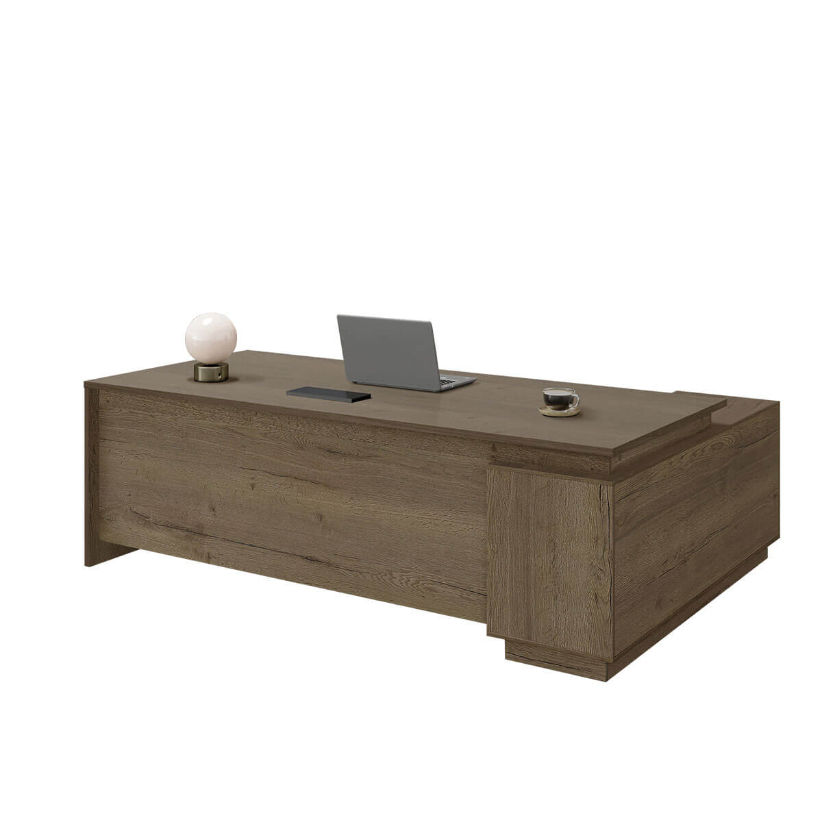Walnut Executive Desk with Return and Integrated Storage - ANZHAP LBZ-2141 Main picture 10