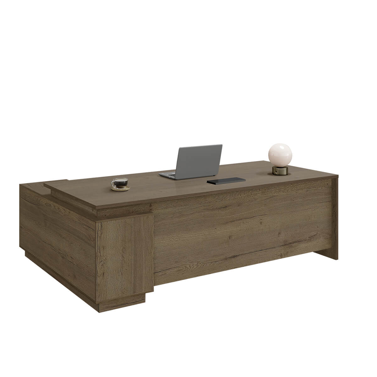 Walnut Executive Desk with Return and Integrated Storage - ANZHAP LBZ-2141 Main picture 9