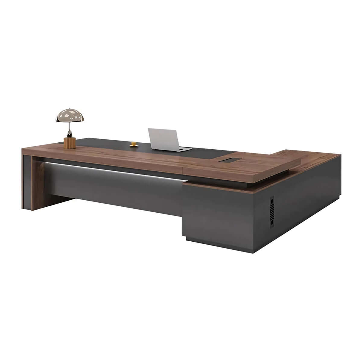 Walnut Executive Director Desk - L-Shaped Boss Desk and Cabinet Set - ANZHAP LBZ-004 Main picture 11
