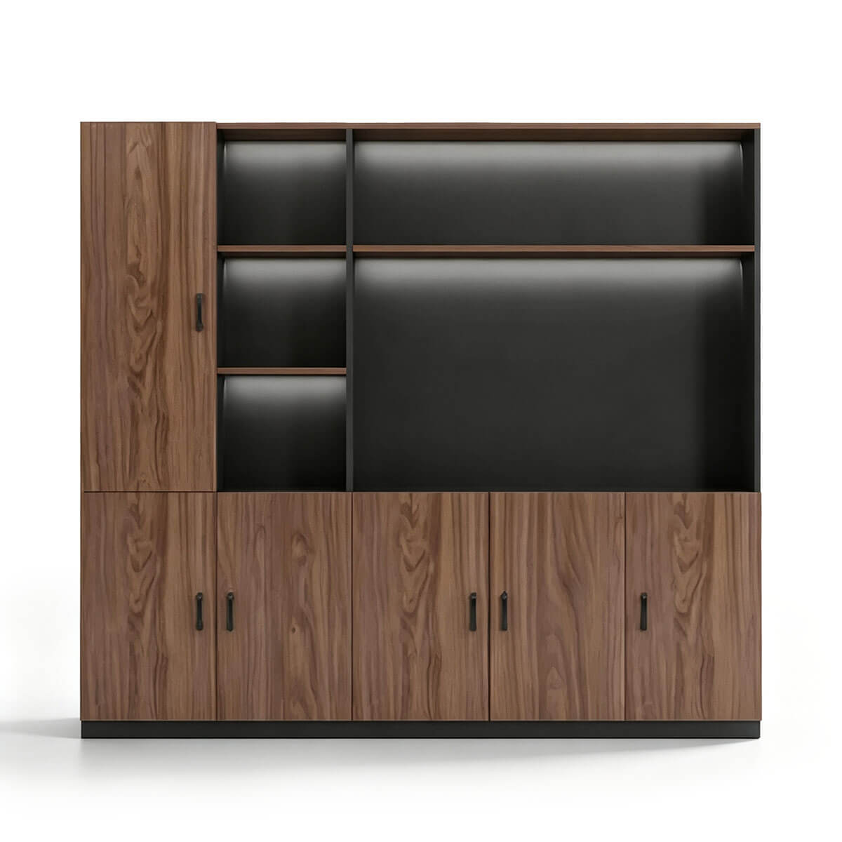 Walnut Executive Director Desk - L-Shaped Boss Desk and Cabinet Set - ANZHAP LBZ-004 Main picture 13