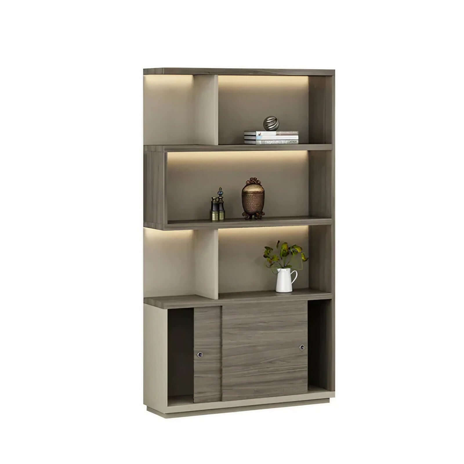 Walnut Executive Director Desk - L-Shaped Boss Desk and Cabinet Set - ANZHAP LBZ-004 Main picture 2