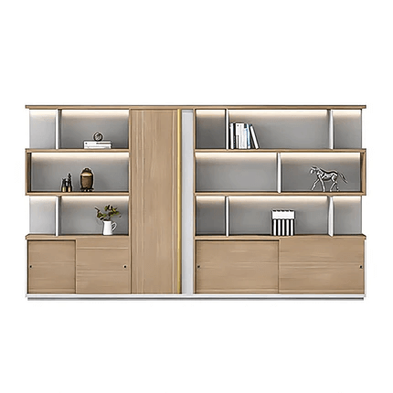 Walnut Executive Director Desk - L-Shaped Boss Desk and Cabinet Set - ANZHAP LBZ-004 Main picture 2
