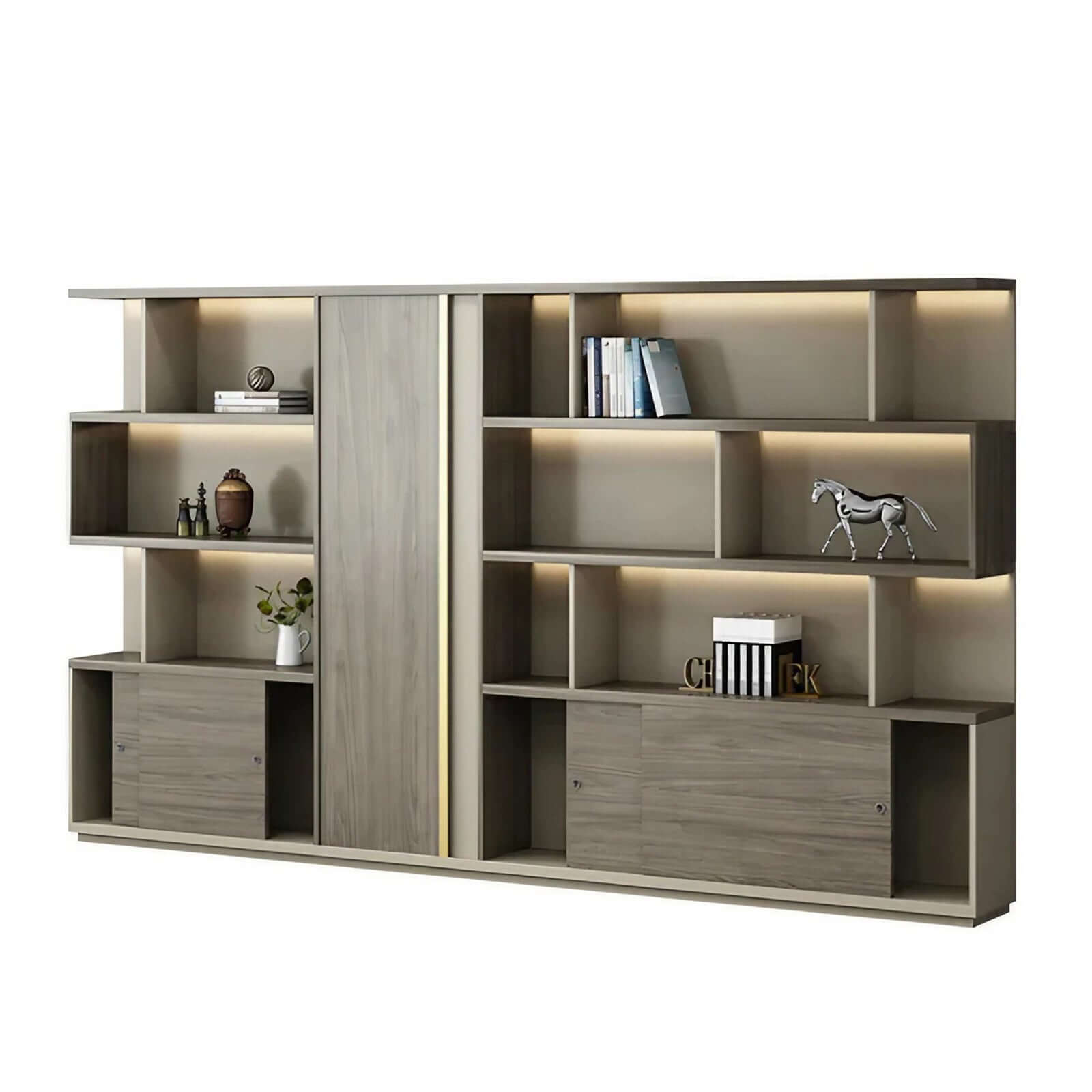 Walnut Executive Director Desk - L-Shaped Boss Desk and Cabinet Set - ANZHAP LBZ-004 Main picture 4