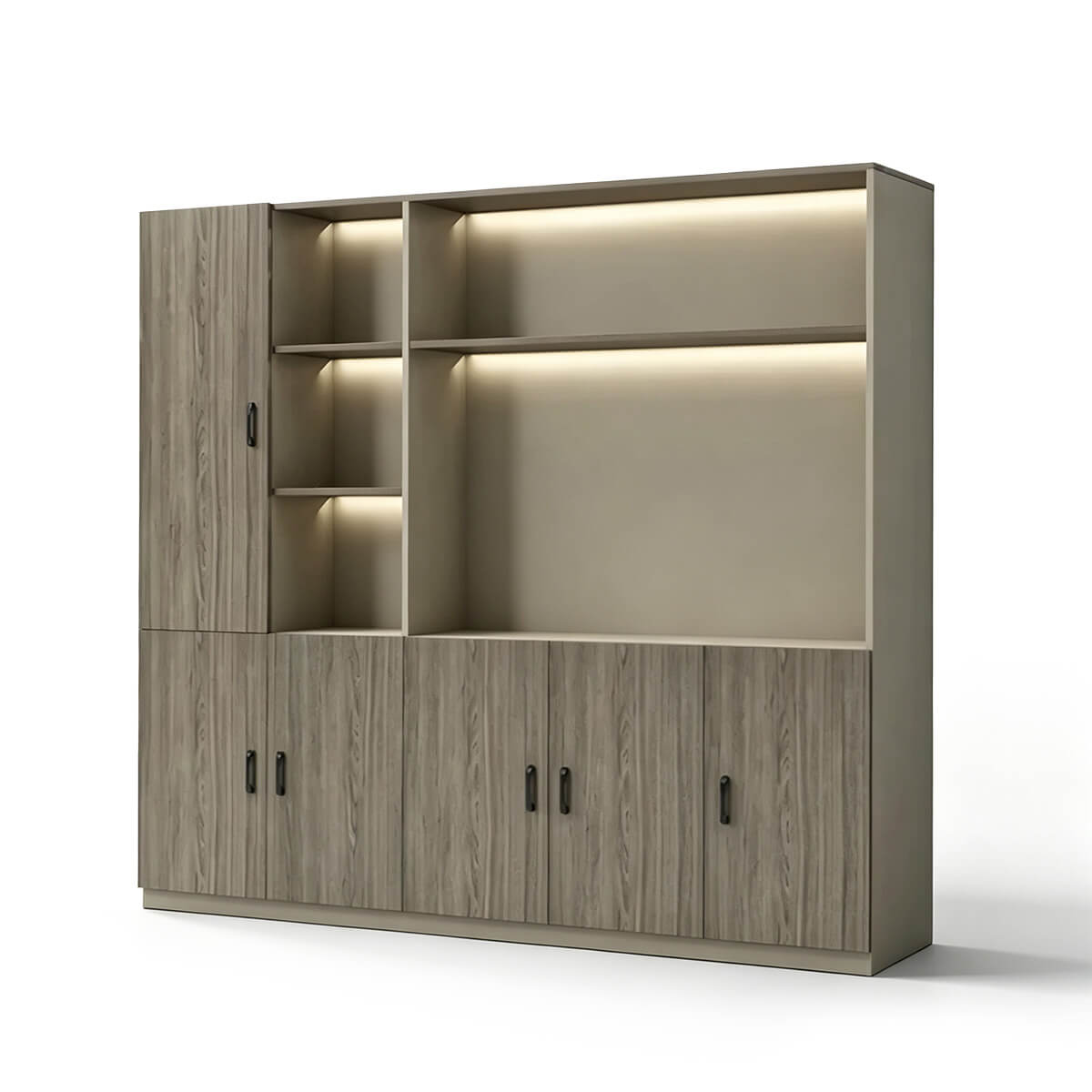 Walnut Executive Director Desk - L-Shaped Boss Desk and Cabinet Set - ANZHAP LBZ-004 Main picture 5