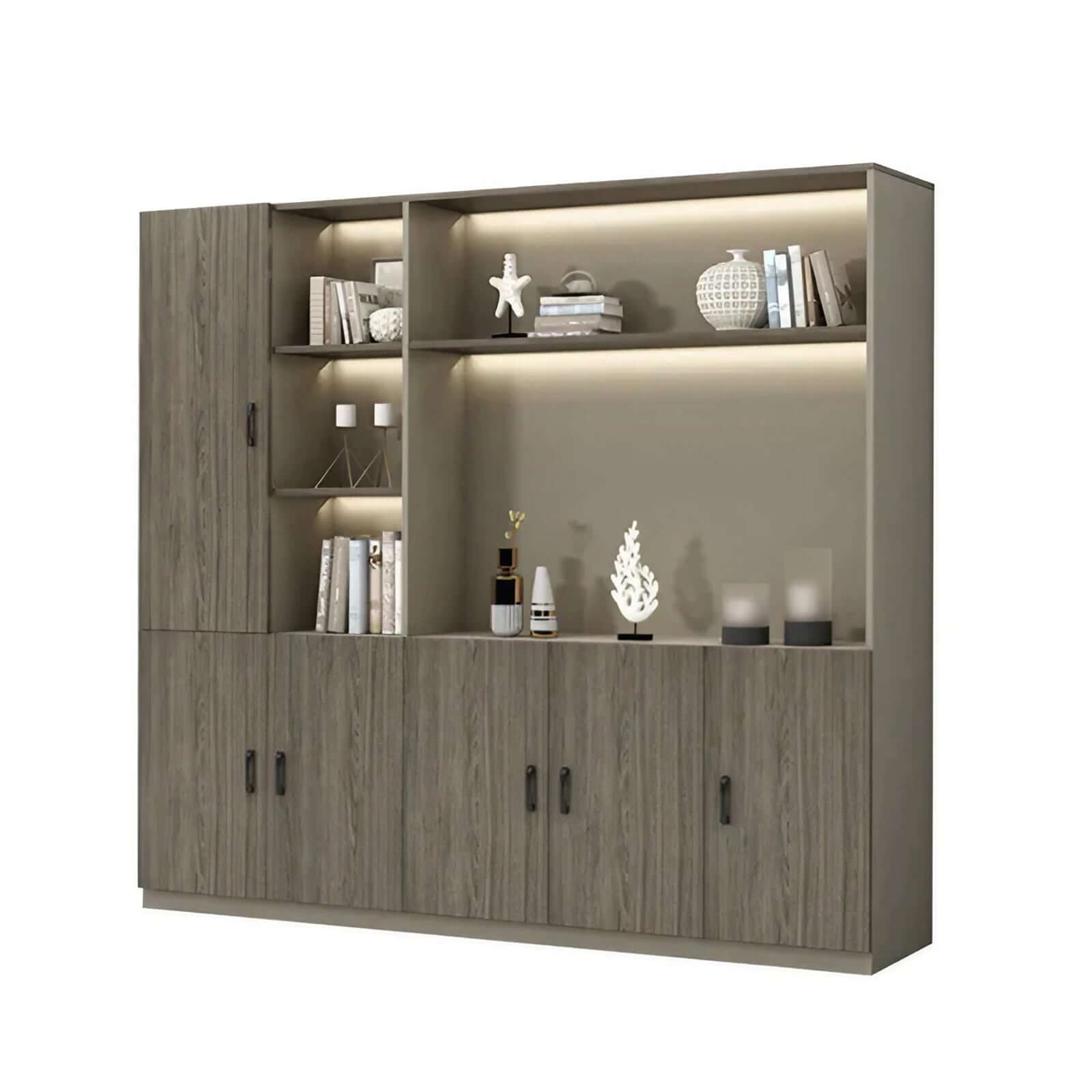 Walnut Executive Director Desk - L-Shaped Boss Desk and Cabinet Set - ANZHAP LBZ-004 Main picture 5