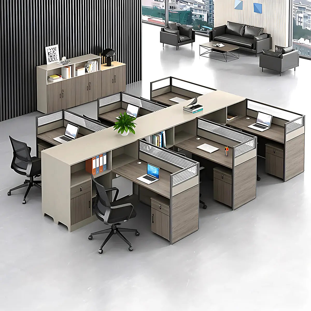 Wooden Office Desk with Drawers - Large Modern Computer Desk ANZHAP-BGZ-205-mainpictures 5